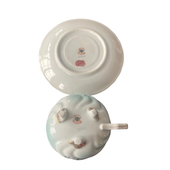 Vintage Lefton’s Heirloom Violet China 1076V-3 Piece Dessert Set Gold Gilding - Picture 3 of 8